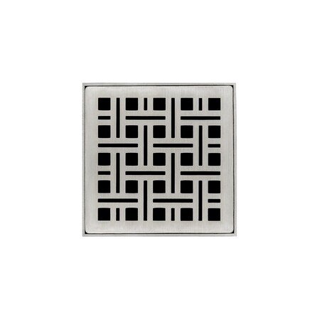 Infinity Drain 4"x4"Strainer W/Weave DecPlate and 2"Throat-SatinStainless -VD4 V_4_SS